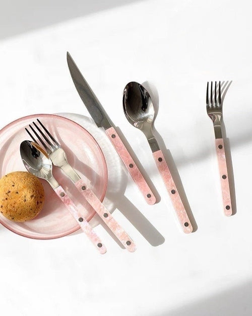 10 pièces d'argenterie rose moderne élégante Flatware Set