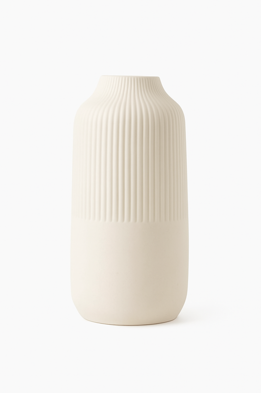 Vase en Céramique Moderne – Blanc Crème Minimaliste