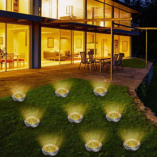 4/8 LEDs Lumière enterrée à énergie solaire Terrasse de jardin extérieure