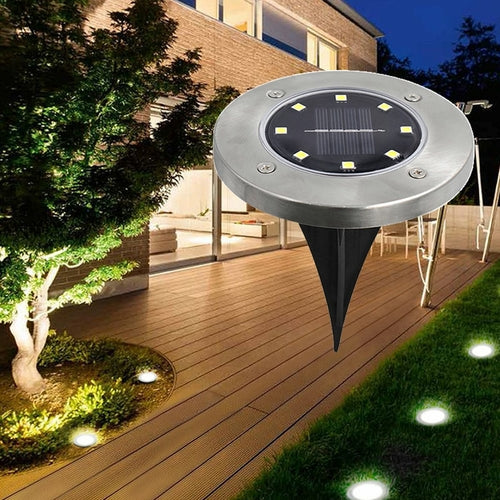 4/8 LEDs Lumière enterrée à énergie solaire Terrasse de jardin extérieure