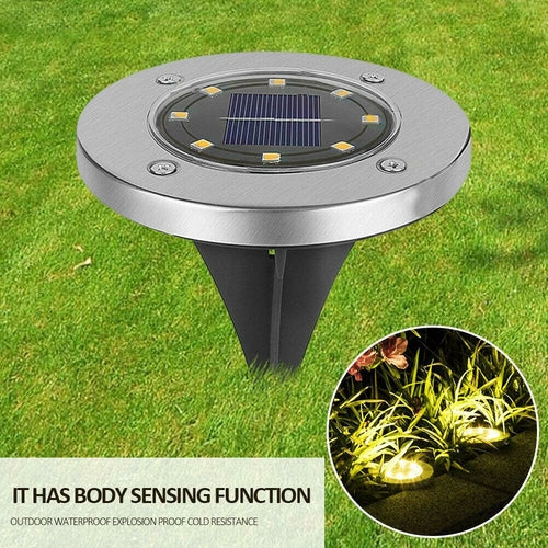 4/8 LEDs Lumière enterrée à énergie solaire Terrasse de jardin extérieure