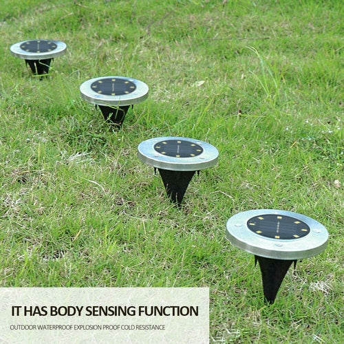 4/8 LEDs Lumière enterrée à énergie solaire Terrasse de jardin extérieure