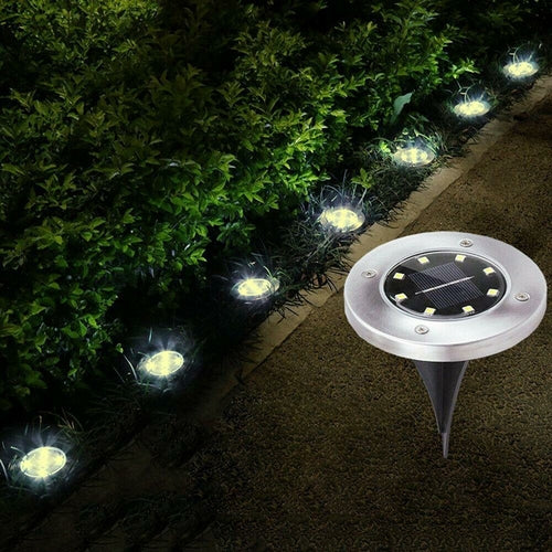 4/8 LEDs Lumière enterrée à énergie solaire Terrasse de jardin extérieure