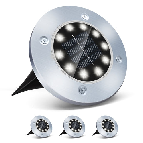 4/8 LEDs Lumière enterrée à énergie solaire Terrasse de jardin extérieure
