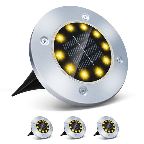 4/8 LEDs Lumière enterrée à énergie solaire Terrasse de jardin extérieure
