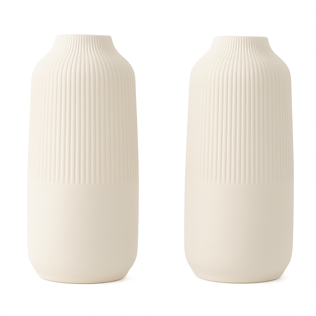 Vase en Céramique Moderne – Blanc Crème Minimaliste