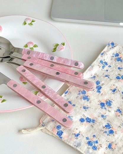 10 pièces d'argenterie rose moderne élégante Flatware Set
