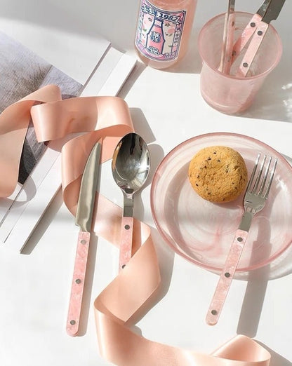 10 pièces d'argenterie rose moderne élégante Flatware Set