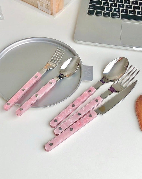 10 pièces d'argenterie rose moderne élégante Flatware Set