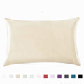 Taie Nacre en satin crème et nuancier des coloris