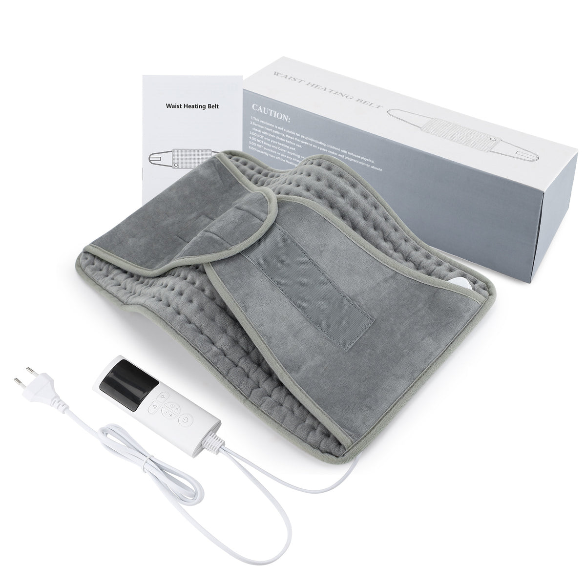 Coussin chauffant Cocon à plat avec prise européenne, télécommande et boîte
