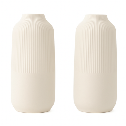 Vase en Céramique Moderne – Blanc Crème Minimaliste